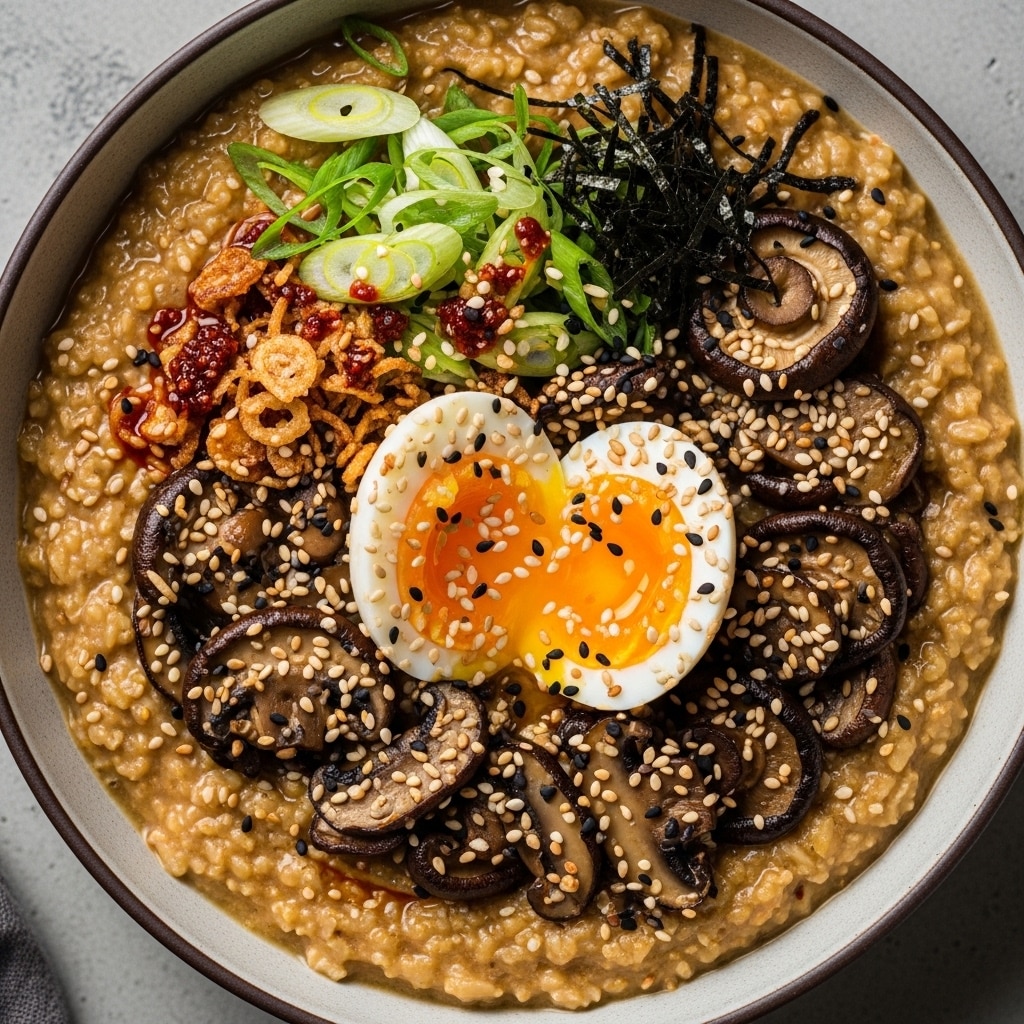 Savory Miso Mushroom Oats: Easy Overnight Recipe