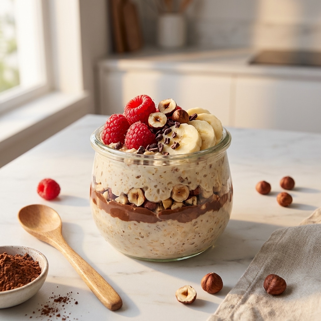 Hazelnut Chocolate Overnight Oats Recipe
