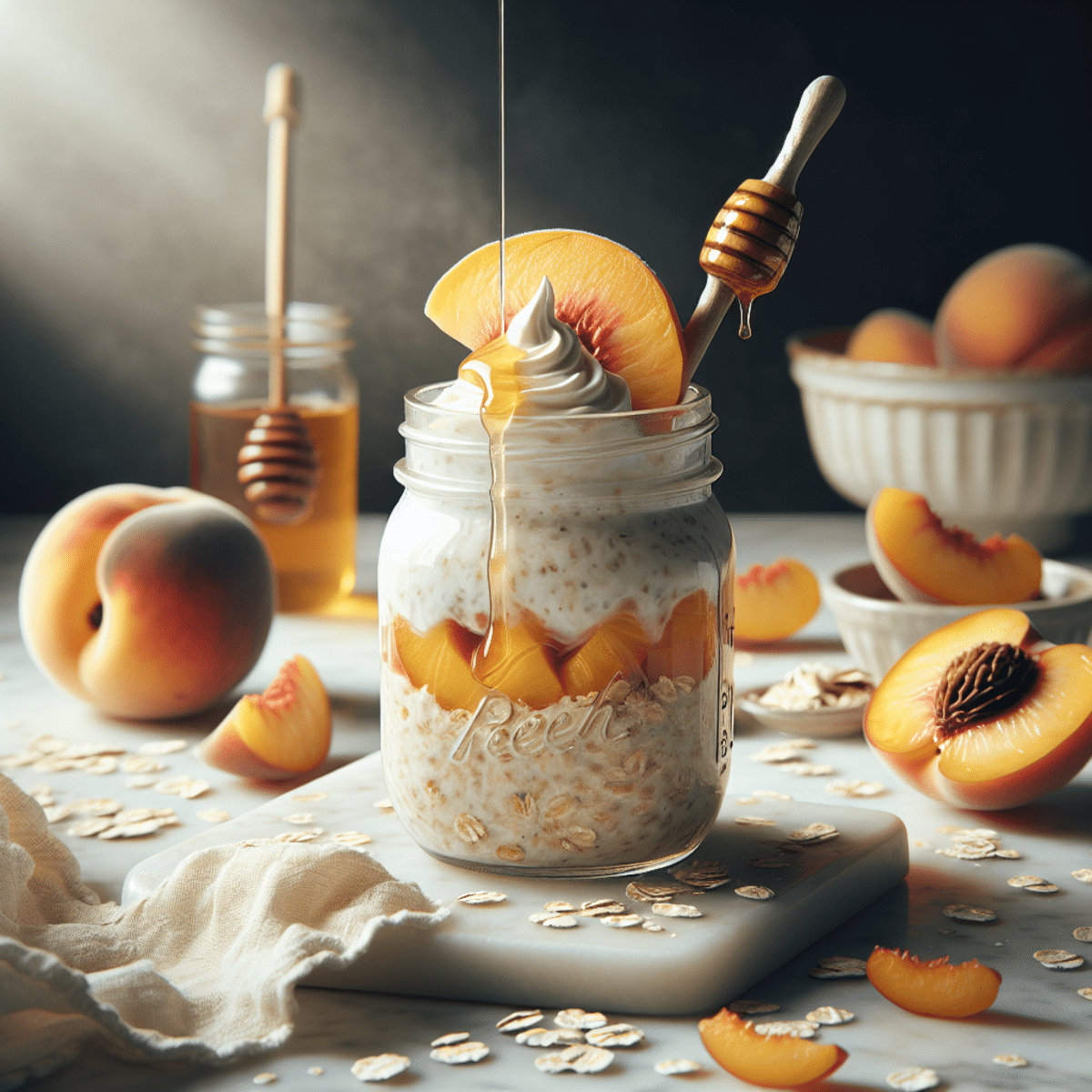 Peaches and Cream Overnight Oats for Energized Mornings