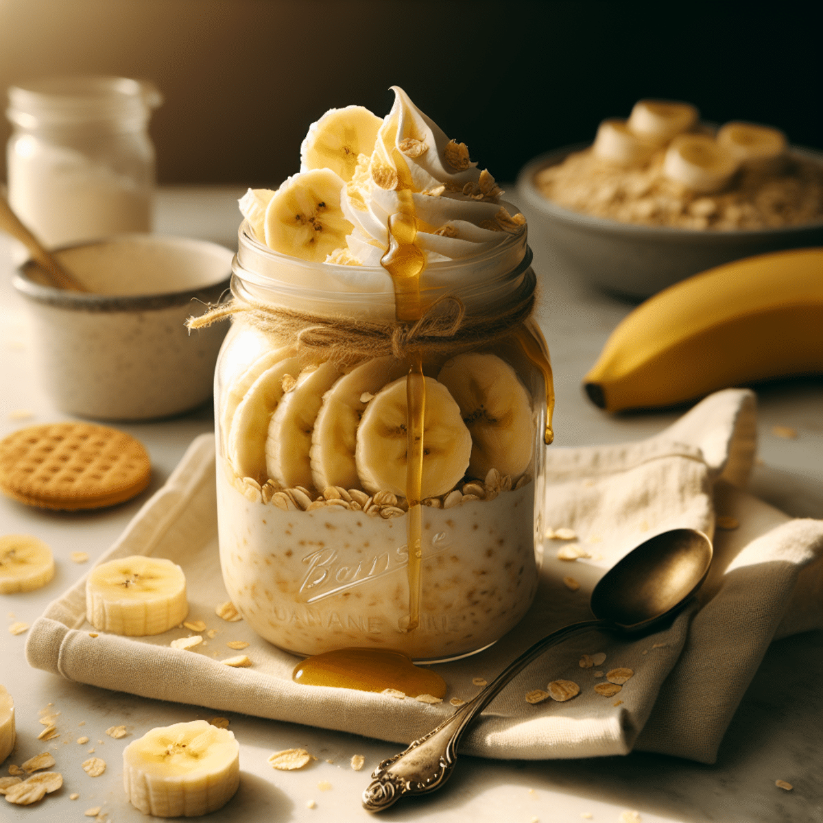 Easy Banana Cream Pie Overnight Oats for Busy Mornings