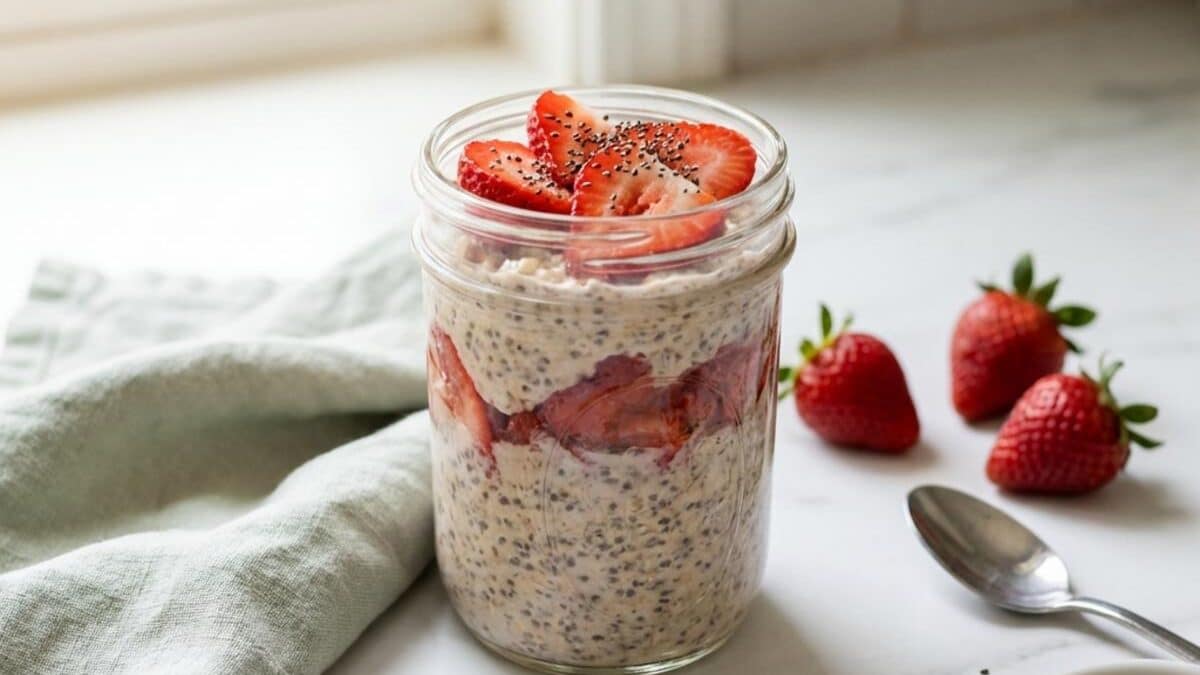 Easy Strawberry Chia Overnight Oats for Busy Mornings