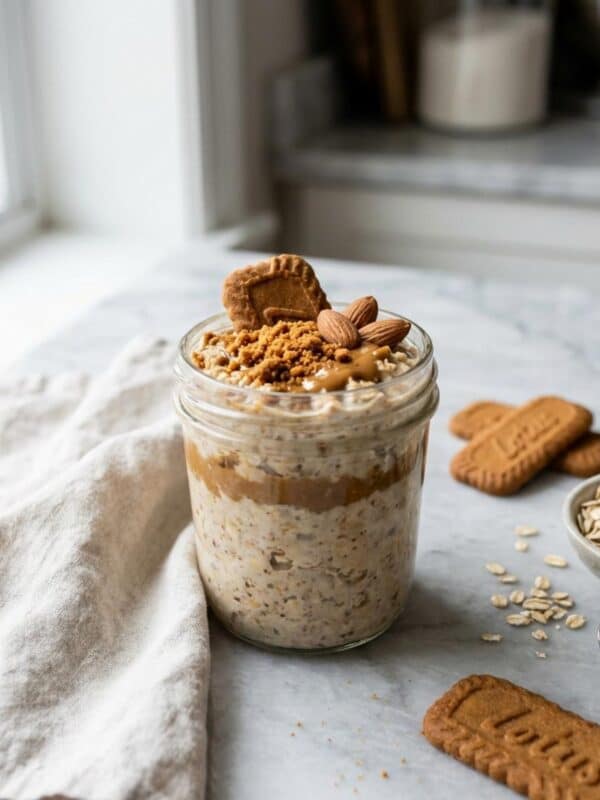 Biscoff Overnight Oats High Protein for Busy Mornings