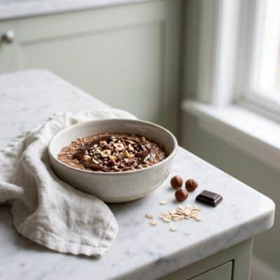 Chocolate Hazelnut Overnight Oats Protein Boost