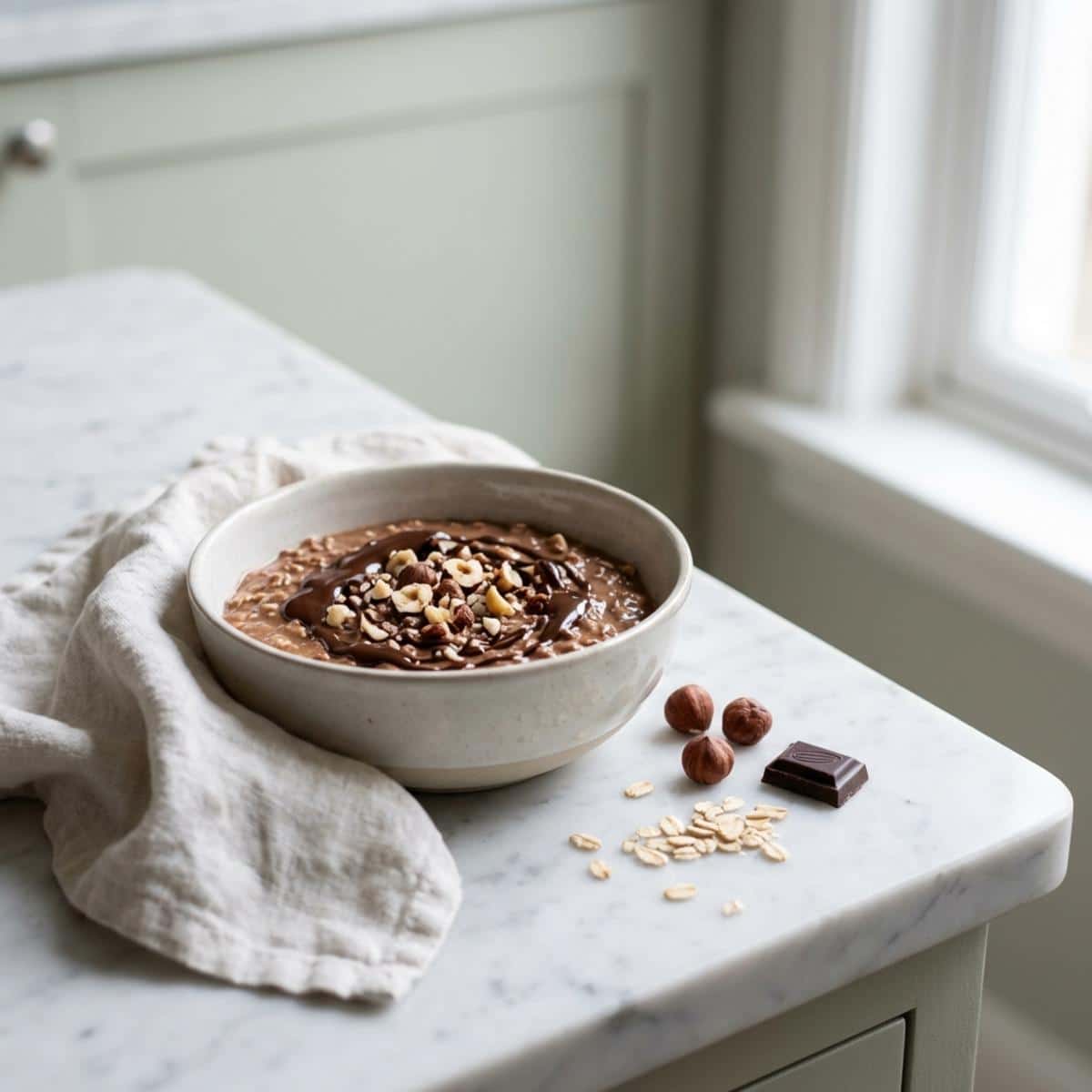 Chocolate Hazelnut Overnight Oats Protein Boost