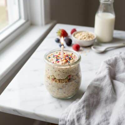 Birthday Cake Overnight Oats for Busy Mornings