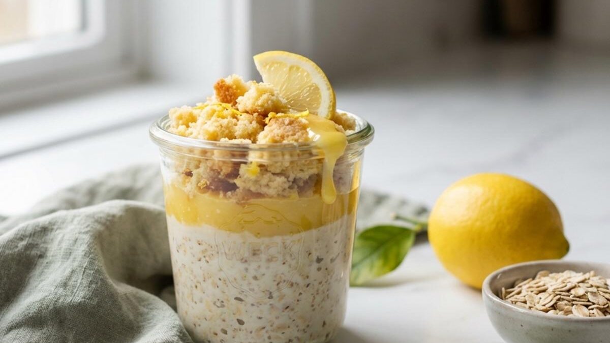 Lemon Pound Cake Overnight Oats for Easy Mornings