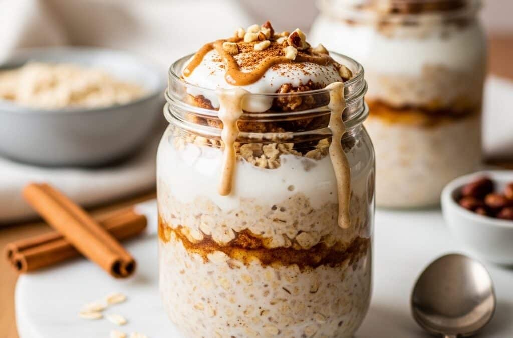 Healthy Cinnamon Roll Overnight Oats for Busy Mornings