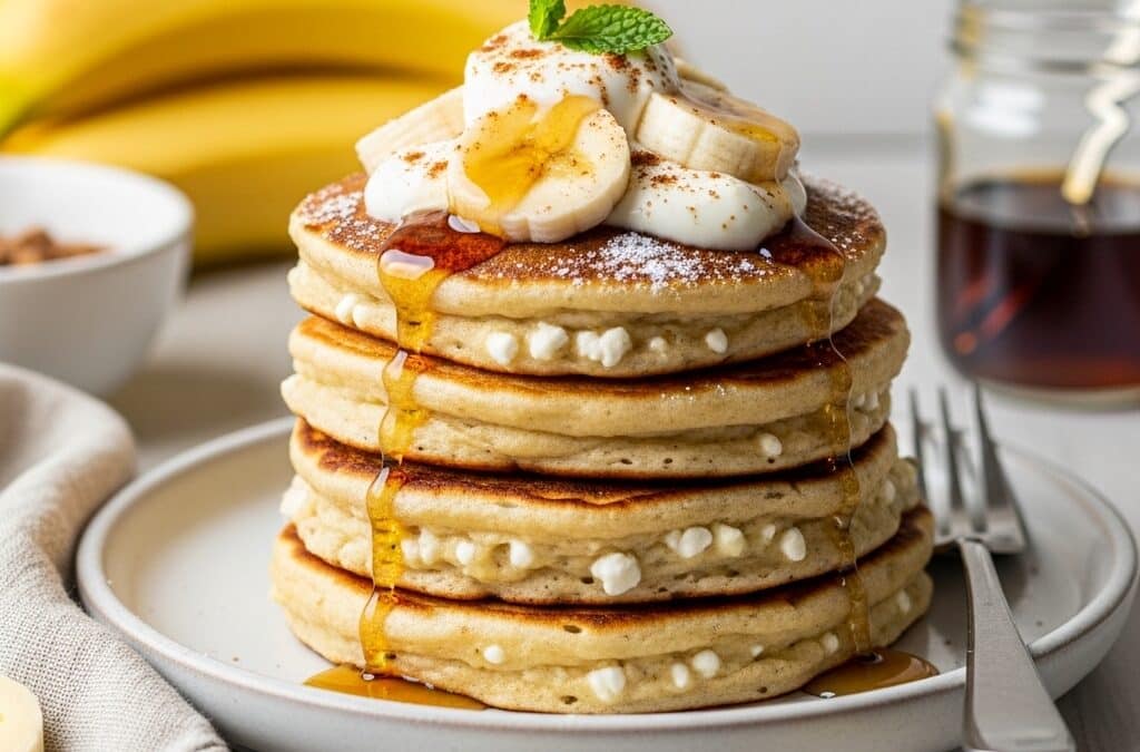 Fluffy Banana Cottage Cheese Pancakes for Busy Mornings