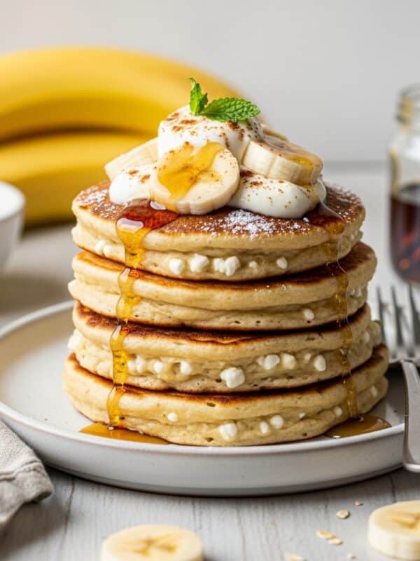 Fluffy Banana Cottage Cheese Pancakes for Busy Mornings