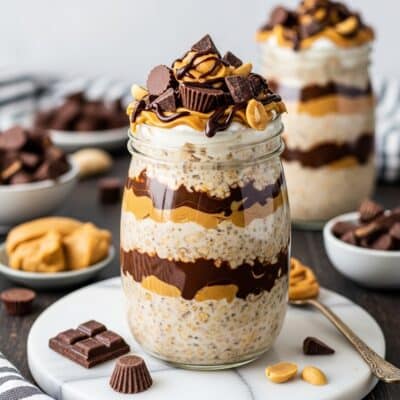 Creamy Moose Tracks Overnight Oats for Busy Mornings