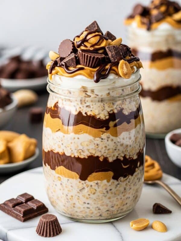 Creamy Moose Tracks Overnight Oats for Busy Mornings