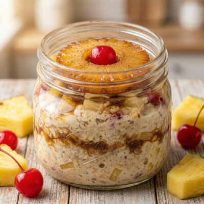 Pineapple Upside Down Cake Overnight Oats
