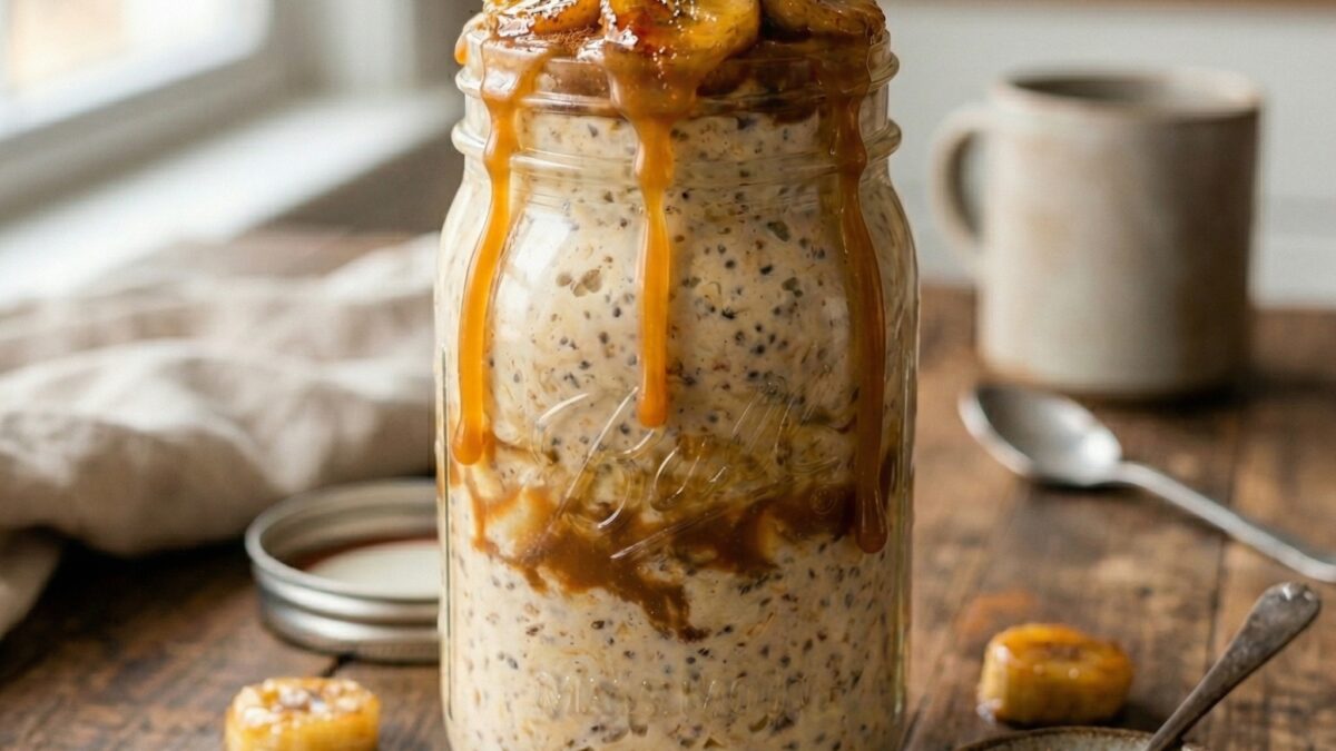 Caramelized Banana Overnight Oats Recipe (5-Min Prep)