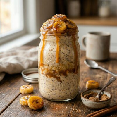 Caramelized Banana Overnight Oats Recipe (5-Min Prep)