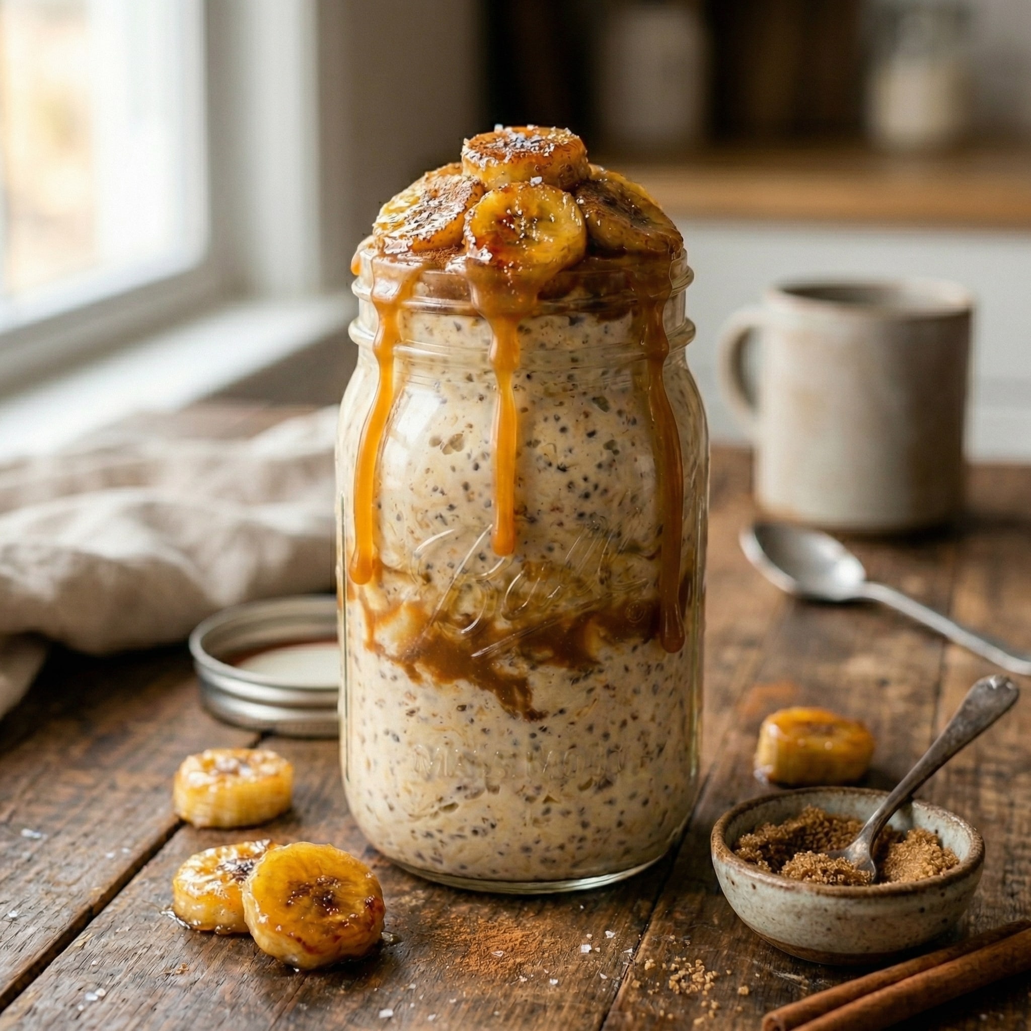 Caramelized Banana Overnight Oats Recipe (5-Min Prep)