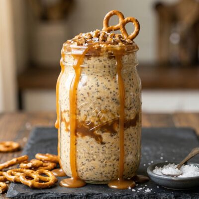 Salted Caramel Pretzel Overnight Oats Recipe