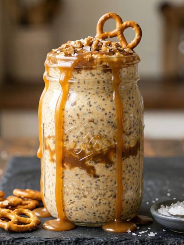 Salted Caramel Pretzel Overnight Oats Recipe