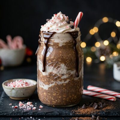Peppermint Mocha Overnight Oats Recipe (5 Min Prep)