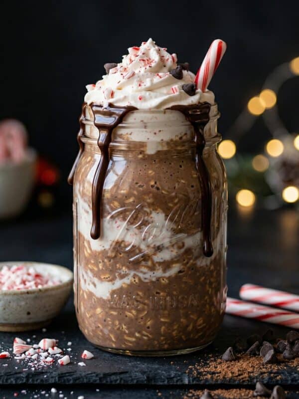 Peppermint Mocha Overnight Oats Recipe (5 Min Prep)