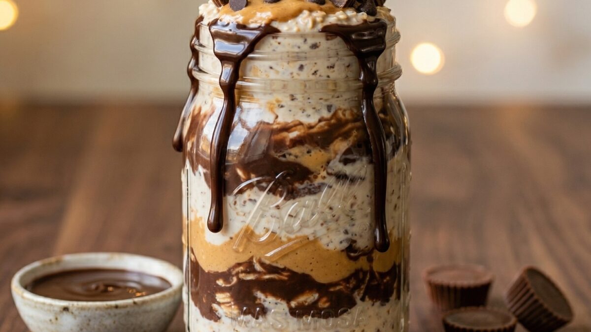 Creamy Moose Tracks Overnight Oats for Busy Mornings