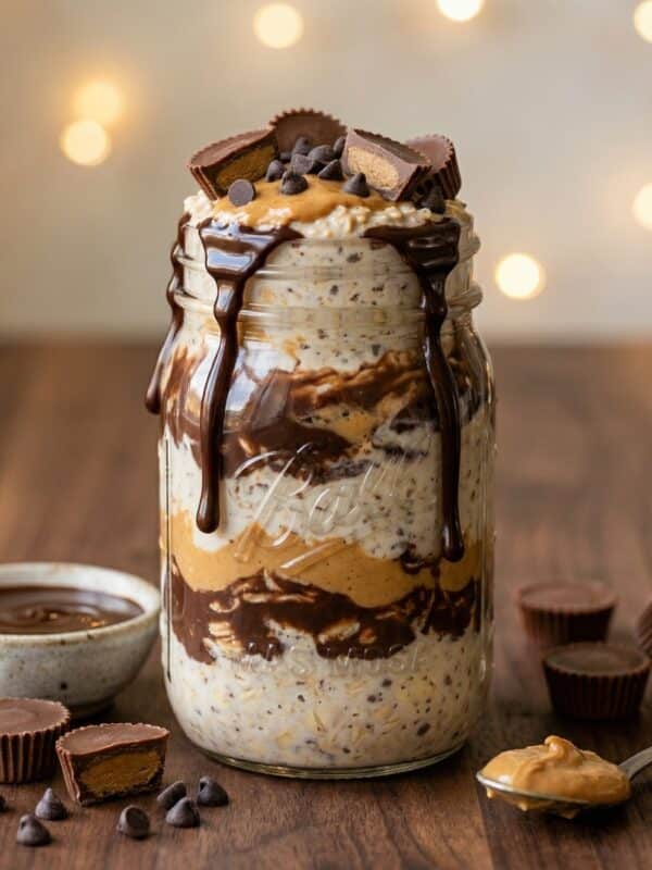 Creamy Moose Tracks Overnight Oats for Busy Mornings