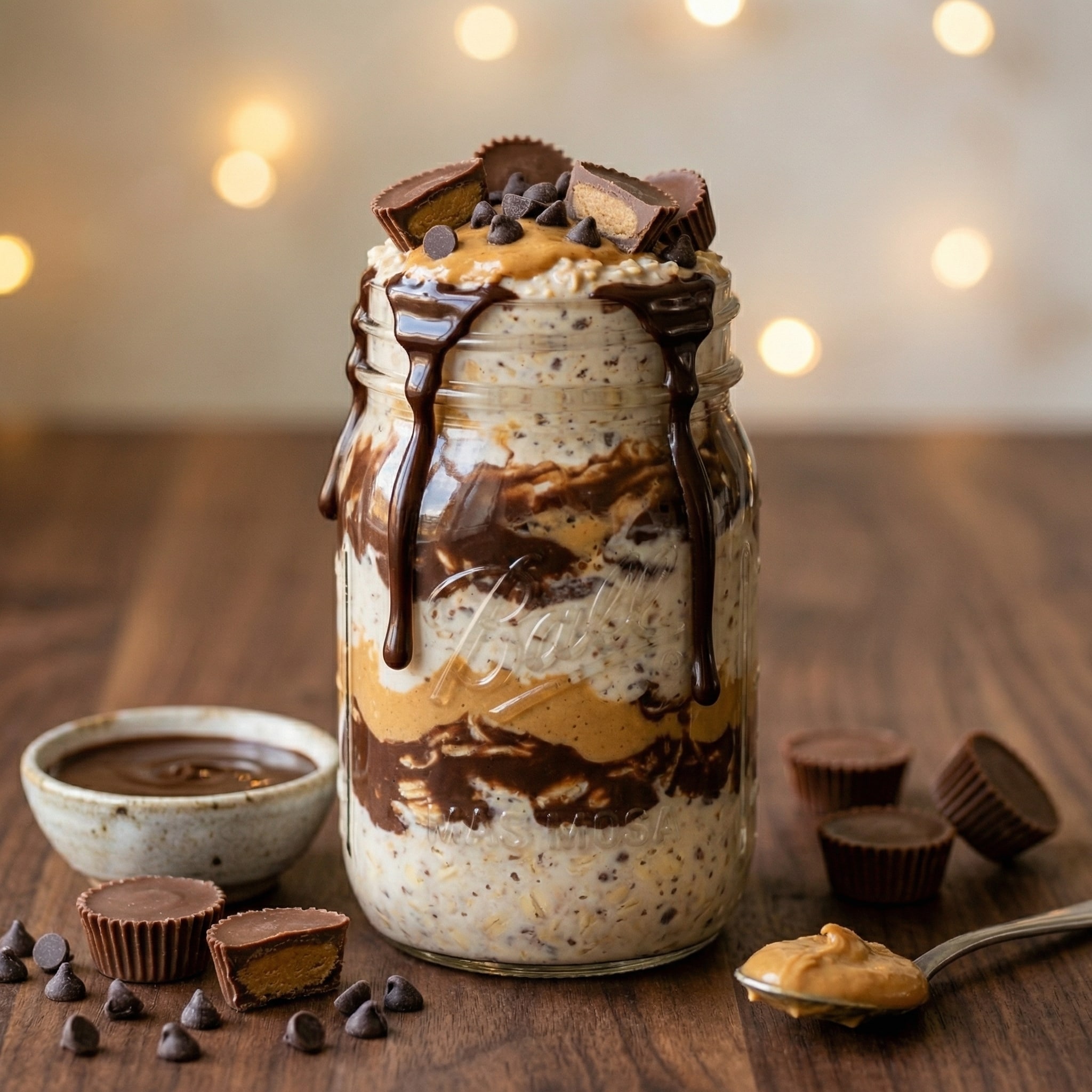 Creamy Moose Tracks Overnight Oats for Busy Mornings