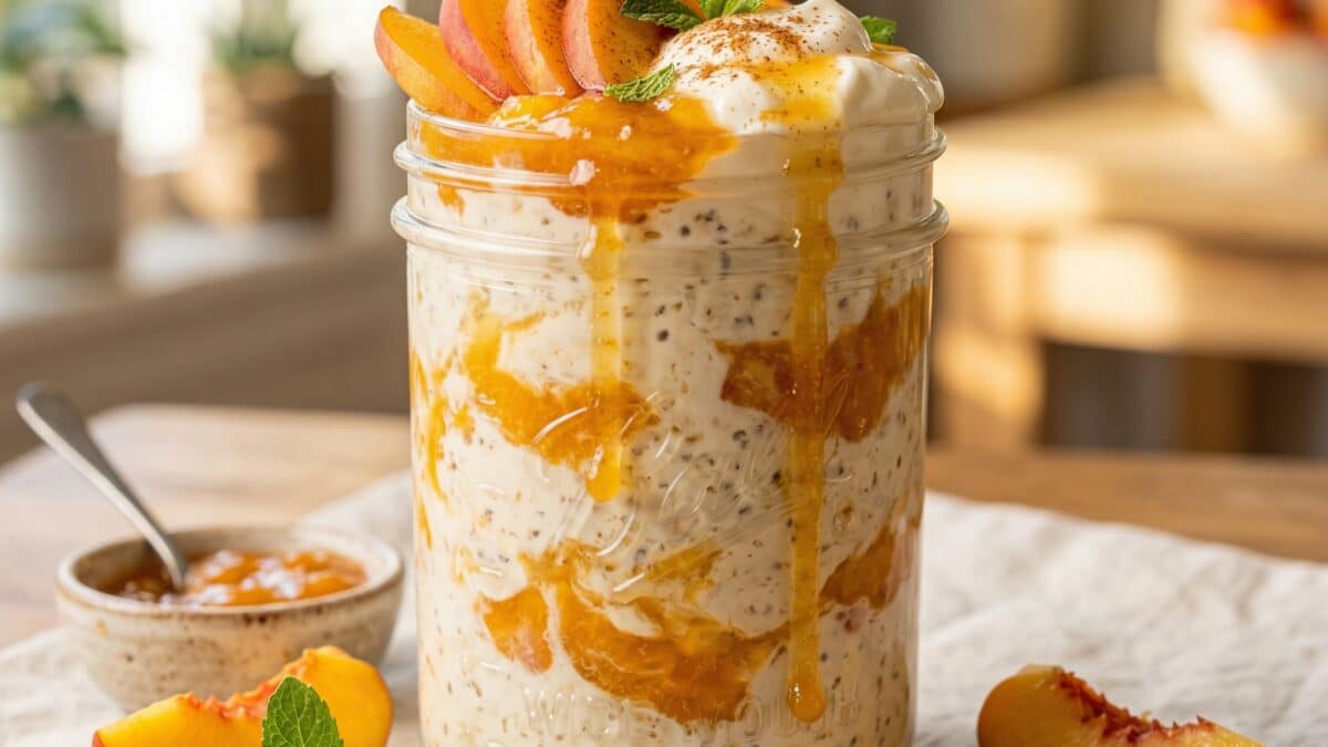 Peaches and Cream Overnight Oats