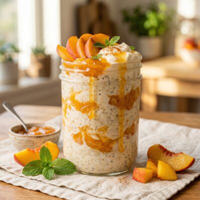 Peaches and Cream Overnight Oats