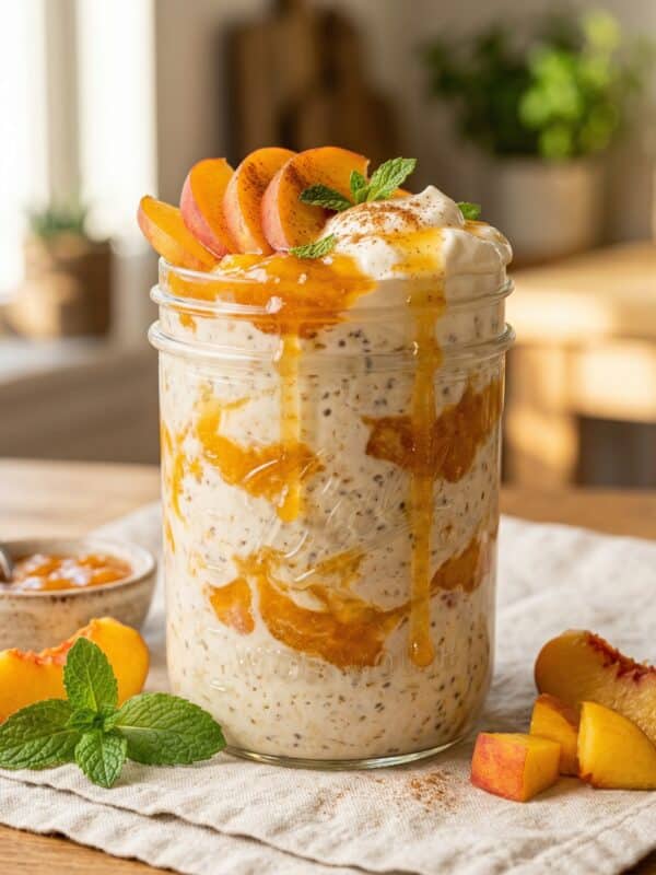 Peaches and Cream Overnight Oats