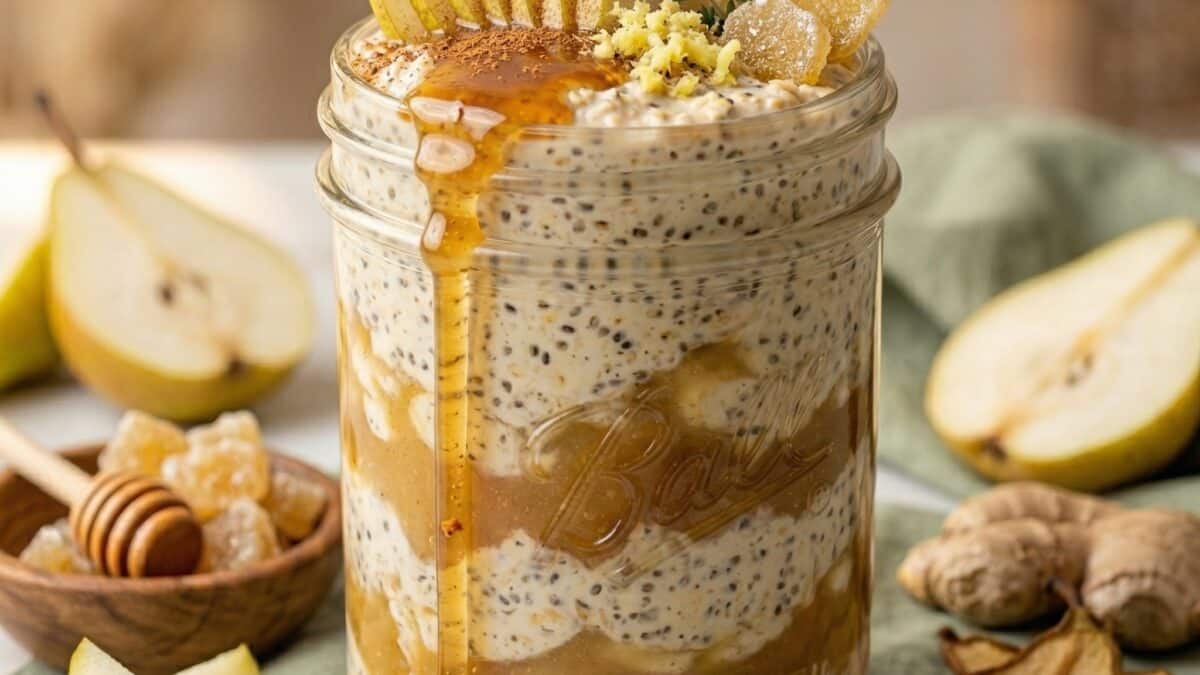 Pear Ginger Overnight Oats Recipe