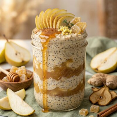 Pear Ginger Overnight Oats Recipe