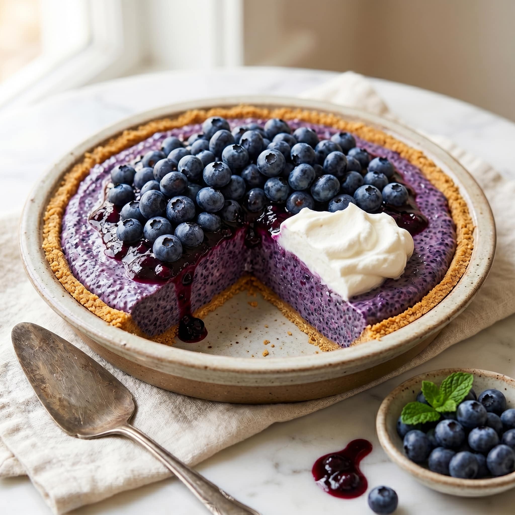 No-Bake Blueberry Chia Seed Pie Recipe
