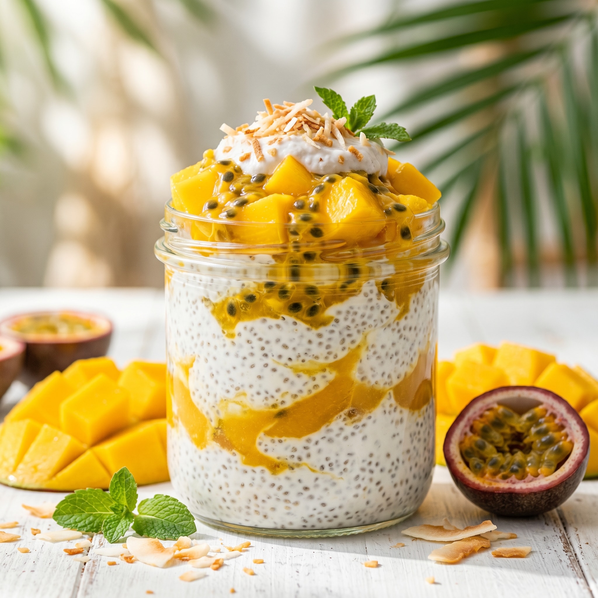 Easy Mango, Passion Fruit & Coconut Chia Pudding Recipe