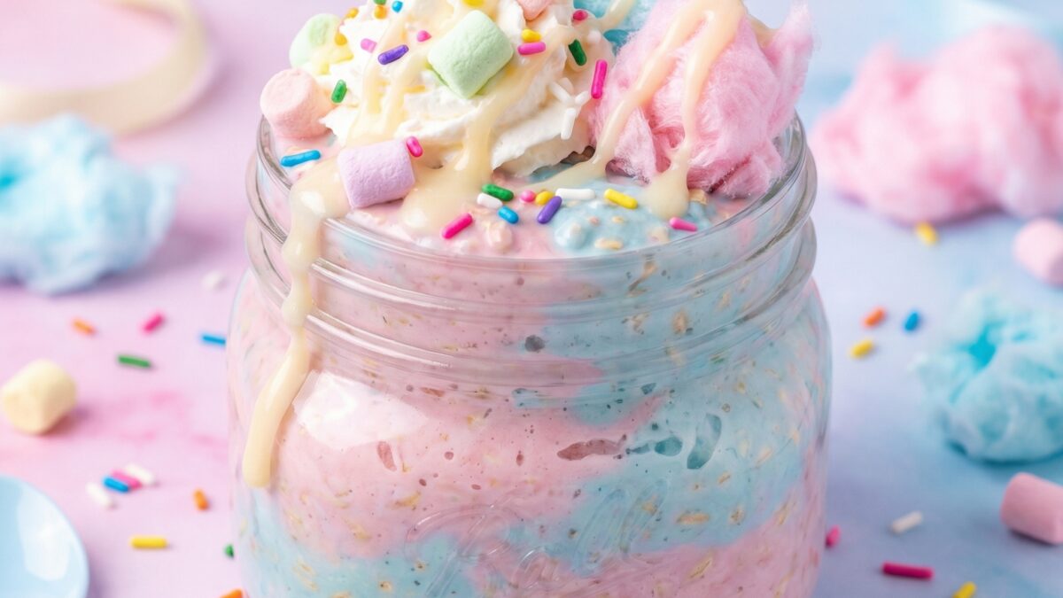 Cotton Candy Overnight Oats Recipe