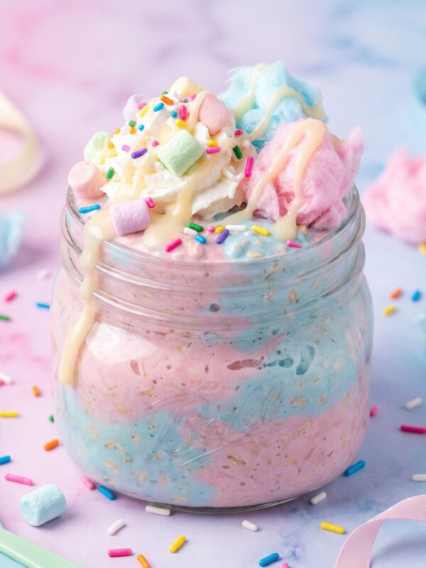 Cotton Candy Overnight Oats Recipe