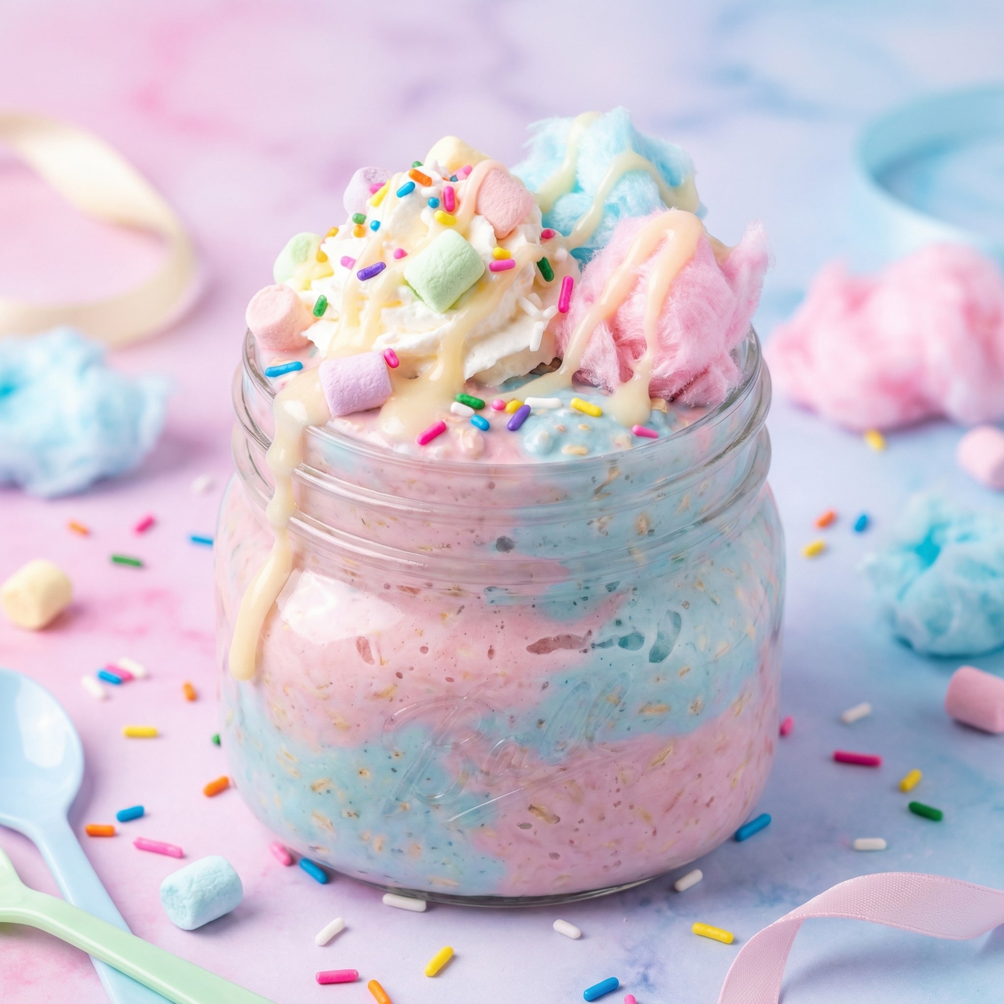 Cotton Candy Overnight Oats Recipe