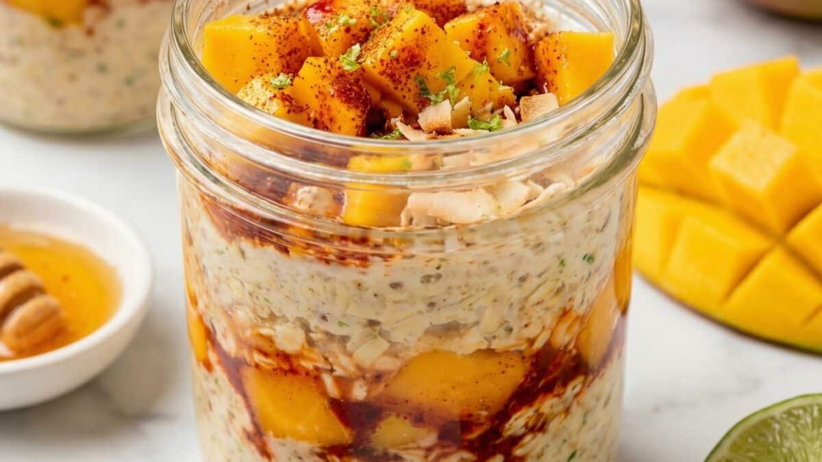 Mango Chili Lime Overnight Oats Recipe