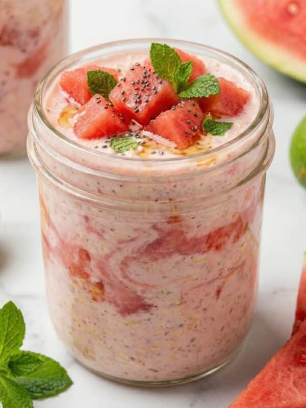Watermelon Mint Overnight Oats