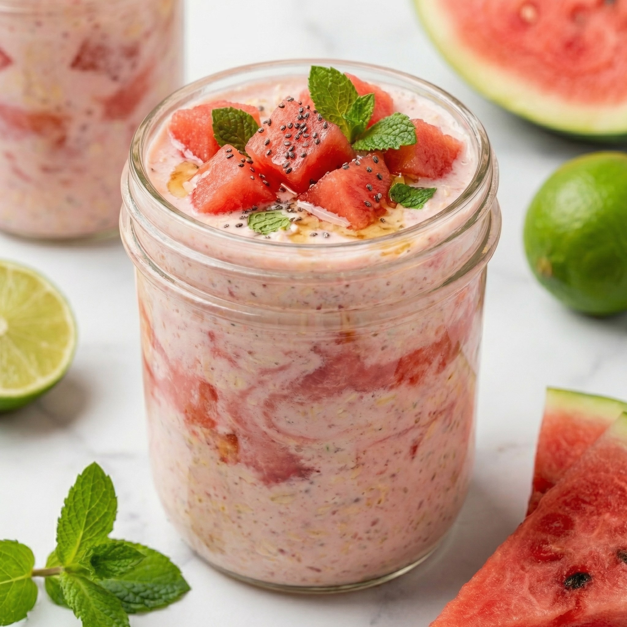 Watermelon Mint Overnight Oats