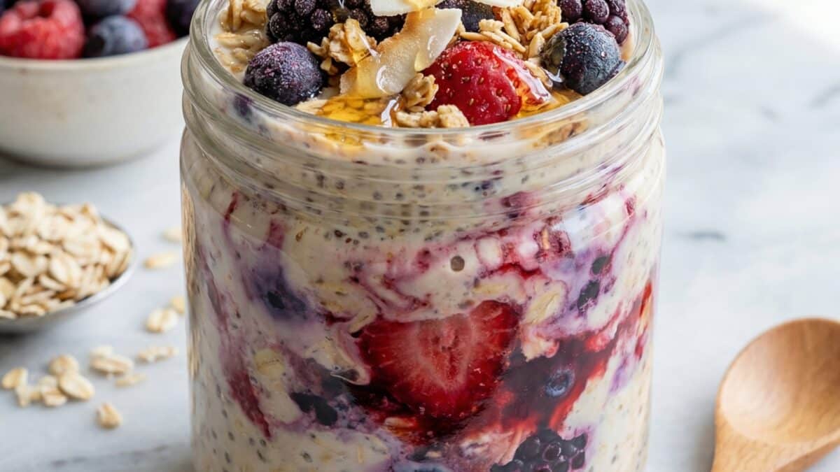 Overnight Oats with Frozen Fruit