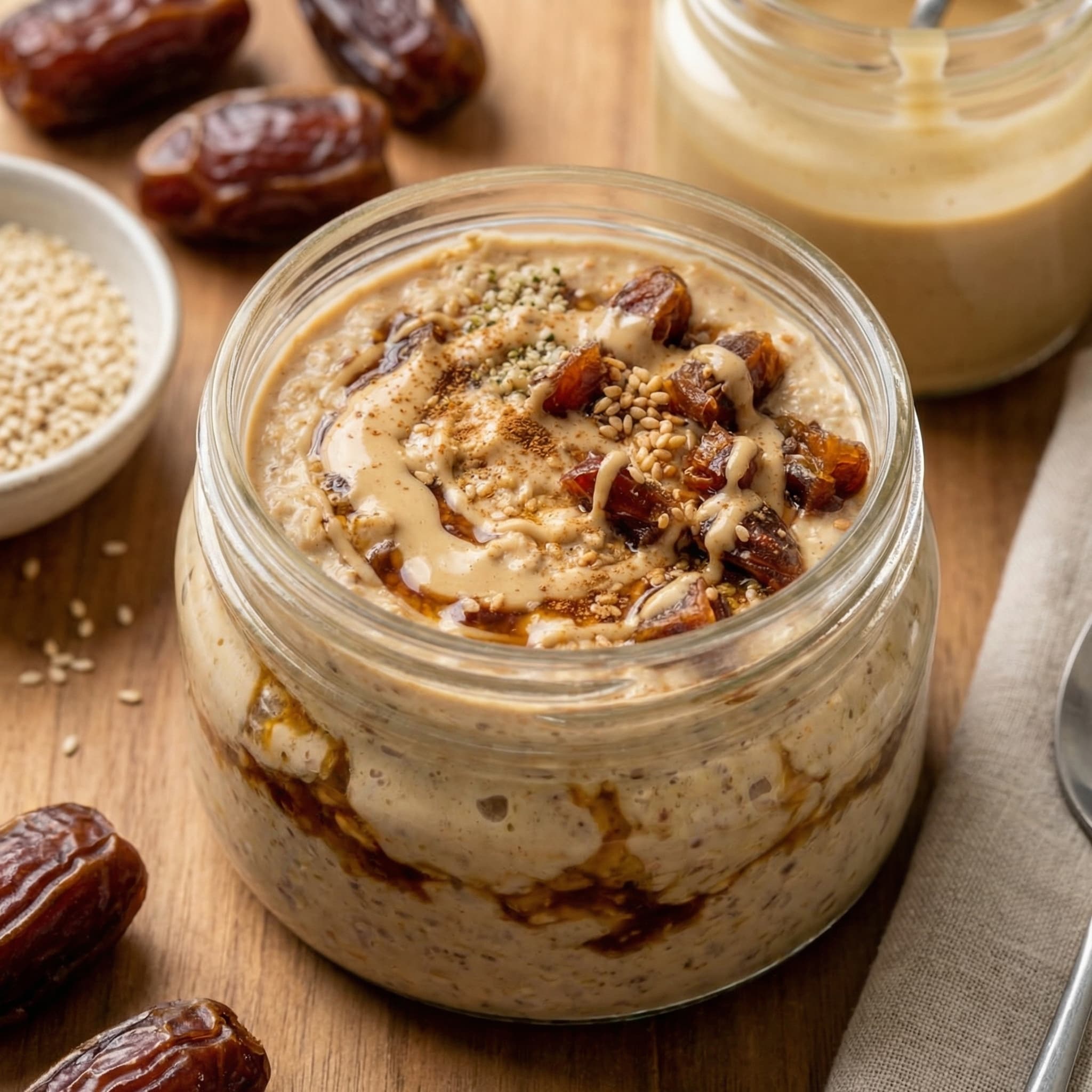 Tahini Date Overnight Oats Recipe