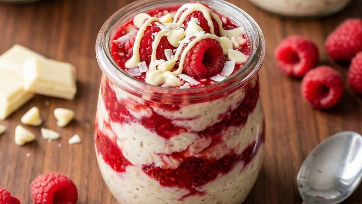 White Chocolate Raspberry Overnight Oats