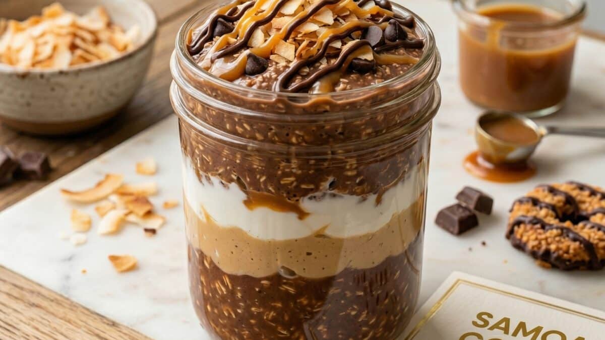 Samoa Cookie Overnight Oats Recipe