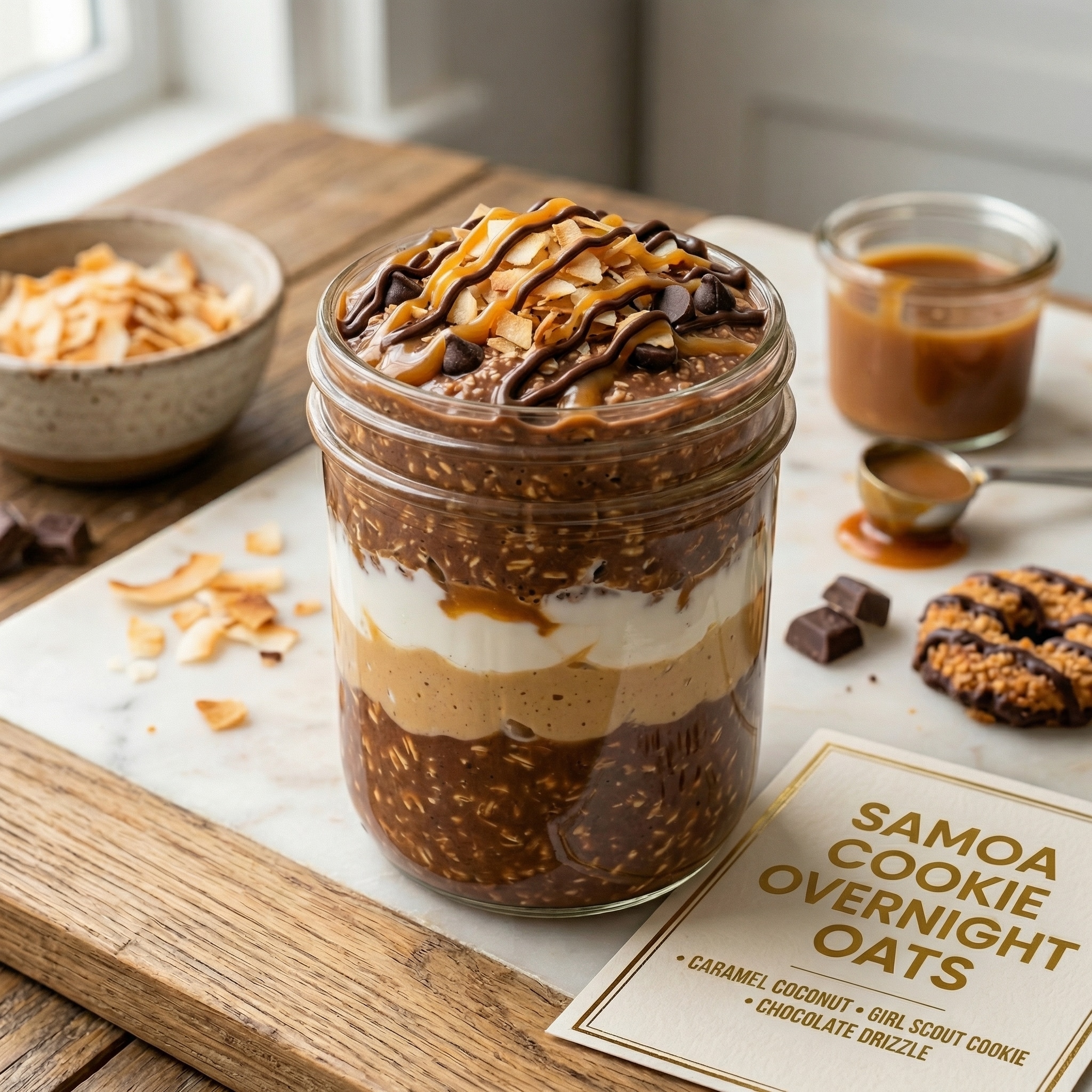 Samoa Cookie Overnight Oats Recipe