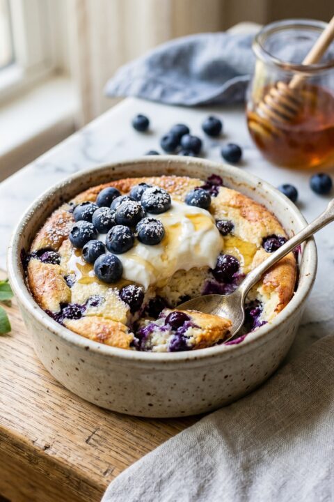 Baked Blueberry Cottage Cheese Bowls for Breakfast