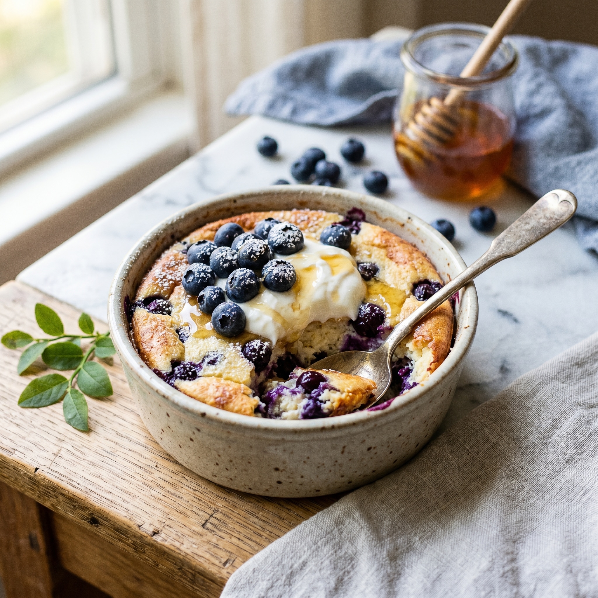 Baked Blueberry Cottage Cheese Bowls for Breakfast