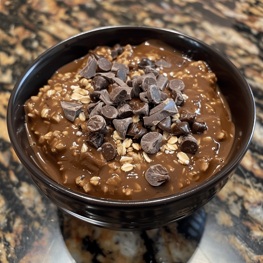 Easy Dark Chocolate Sea Salt high-protein overnight oats